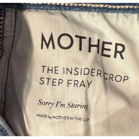 MOTHER The Insider Crop Step Fray Jeans Women’s Size 23 Sorry I'm Staring - Picture 11 of 12